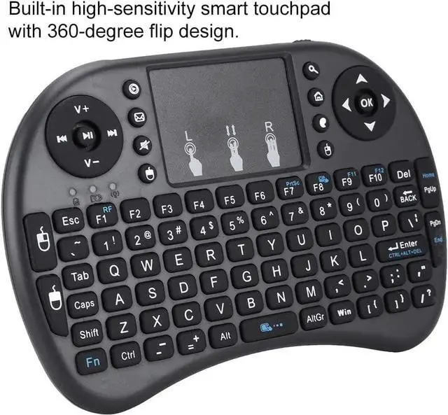 Alt view image 7 of 7 - Mini Wireless Keyboard with Touchpad, Portable 2.4Ghz Wireless Handheld Keyboard Flying Mouse Wireless Keyboard for Home Multimedia for PC, Laptop, Smart TV, Windows, TV Box, etc