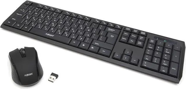 Main image of Fujicom Hebrew Keyboard Wireless Mouse Combo Hebrew/English Alphabet Built-in LCD Status Dashboard Sleek Design Seamless Typing