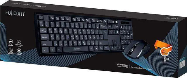 Alt view image 7 of 7 - Fujicom Hebrew Keyboard Wireless Mouse Combo Hebrew/English Alphabet Built-in LCD Status Dashboard Sleek Design Seamless Typing