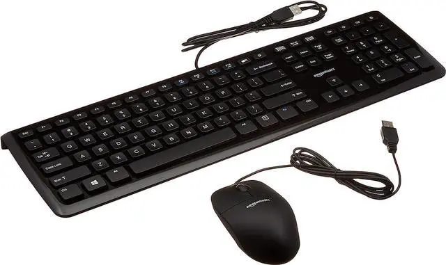 Main image of Amazon Basics Wired Computer Keyboard & Mouse, 10-Pack, Black