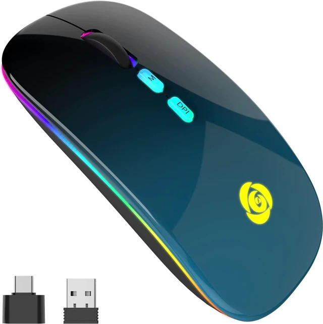 Main image of CC Store Wireless Mouse for Laptop,USB-C Rechargeable with Dual Connection