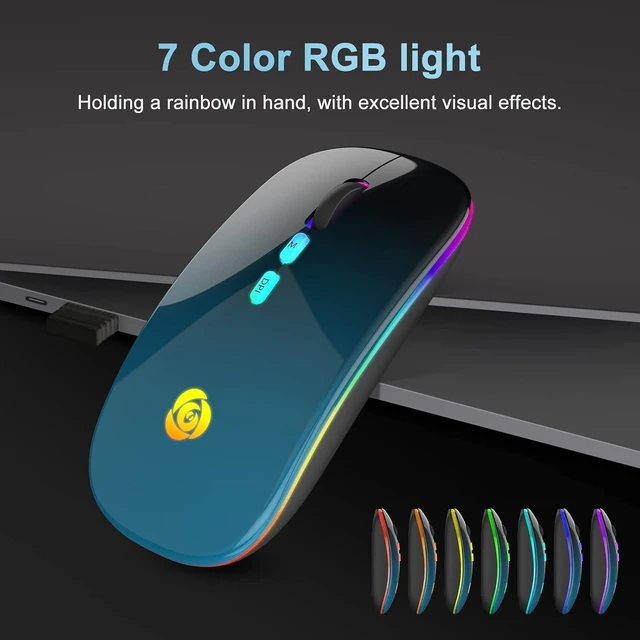 Alt view image 4 of 7 - CC Store Wireless Mouse for Laptop,USB-C Rechargeable with Dual Connection