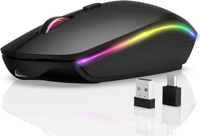 Backlit Wireless Mouse Rechargeable, and Portable, SABLUTE LED Light Up Mouse with 2.4G USB Receiver, Sleep Mode, Cordless Travel Mouse for Laptop Computer, MacBook, Chromebook (Black) Keyboards - Newegg.com