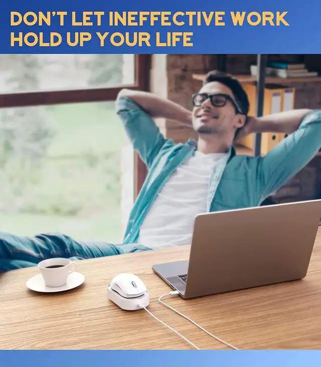 Alt view image 2 of 7 - Mouse Jiggler Undetectable, Automatic Mouse Mover Device for Computer Laptop Awakening, No Software & Driver with ON/Off Switch Mouse Shaker, Work from Home Must Haves (Flower)