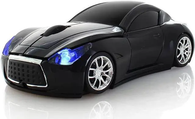 Main image of ECOiNVA Wireless Sports Car Mouse Desktop Laptop Computer Optical Mouse Mice AAA Battery Nano USB 2.4GHz Gaming Mouse (Black)