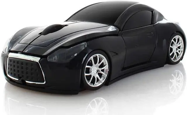 Alt view image 2 of 7 - ECOiNVA Wireless Sports Car Mouse Desktop Laptop Computer Optical Mouse Mice AAA Battery Nano USB 2.4GHz Gaming Mouse (Black)