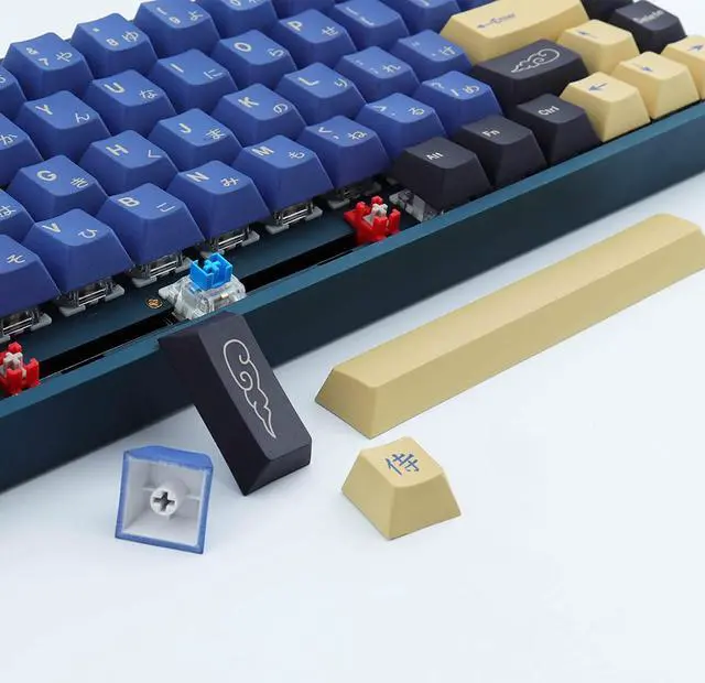 Alt view image 5 of 7 - Hyekit PBT Keycaps 119 Keys Blue Samurai Keycaps Dye-Sublimation Ninja PBT Keycap Set Cherry Profile Custom Keycaps for Cherry Gateron MX Switches Mechanical Keyboards US Layout