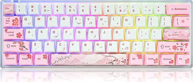 Alt view image 6 of 6 - GTSP 104 Pink Keycaps Cute Japanese Custom Gaming keycap Set of Dye-Sub OEM Profile for Cherry Mx Gateron Kailh Switch 87/104 60% Mechanical Keyboard (Pink)