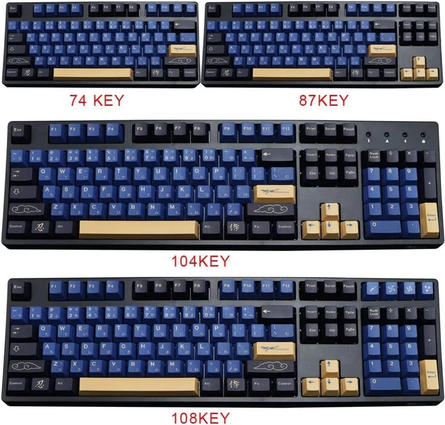Alt view image 7 of 7 - MOLGRIA Blue Samurai Keycaps, 129 Set PBT KeyCaps for Gaming Keyboard, Cherry Profile Dye Sublimation Custom Keycaps with Puller for Gateron Kailh Cherry MX Switch 104/87/71/61 60 Percent Keyboard