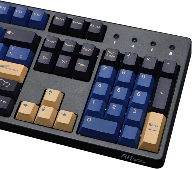 Alt view image 6 of 7 - MOLGRIA Blue Samurai Keycaps, 129 Set PBT KeyCaps for Gaming Keyboard, Cherry Profile Dye Sublimation Custom Keycaps with Puller for Gateron Kailh Cherry MX Switch 104/87/71/61 60 Percent Keyboard