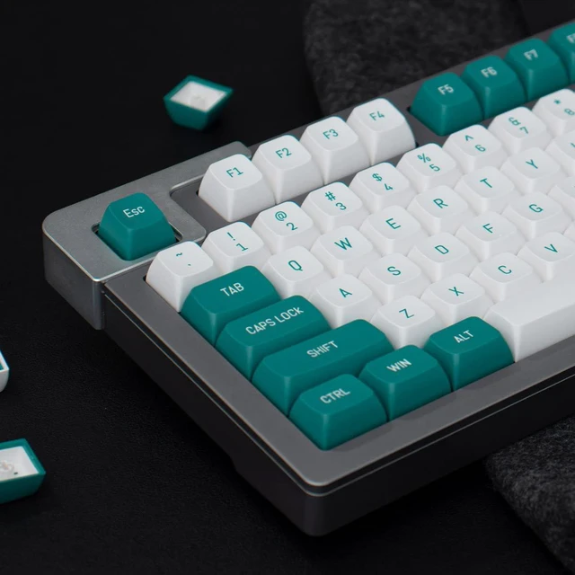 Alt view image 6 of 7 - Mintcaps Dark Green White Keycaps Set 150 Keys MSA Profile Double Shot ISO/ANSI Layout for Cherry MX Switches Mechanical Keyboards