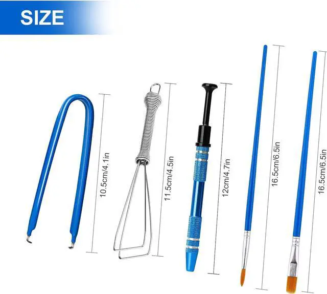 Alt view image 2 of 6 - SAVITA 5pcs Mechanical Keyboard Switch Puller Set, Keycap Switch Remover Opener Kit Keyboard Cleaner Tool Including Key Caps Puller, Switch Clamp, Stem Holder, Lube Pens (Blue)