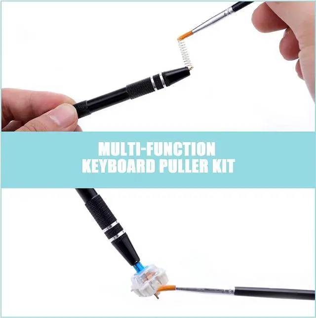 Alt view image 4 of 7 - Mechanical Keyboard Switch Puller Set, Keycap Remover Kit Keyboard Cleaner Tool Including Keycap Puller, Switch Clamp, Stem Holder, Lube Pen-Easy to Pull (Black)