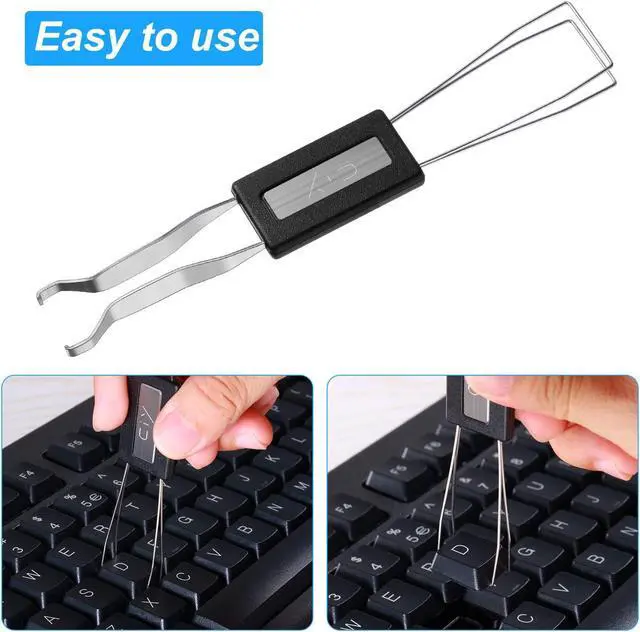 Alt view image 3 of 7 - 202 Pieces Keyboard Cleaner Cleaning Tools Set Includes 1 Keyboard Puller Keycap Removal Tool 1 Door Window Track Cleaning Brush and 200 O-Ring Switch Dampeners (Transparent O-Rings)