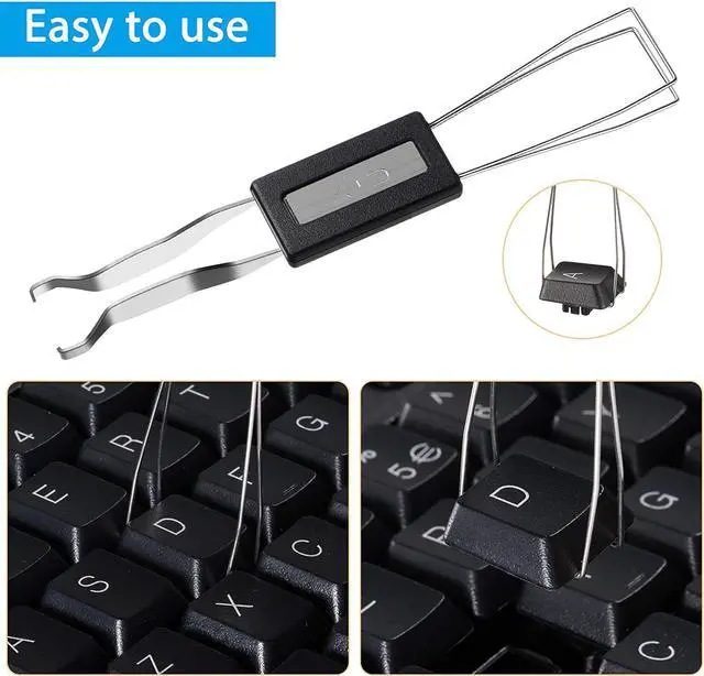 Alt view image 3 of 7 - 202 Pieces Keyboard Cleaner Cleaning Tools Set Includes 1 Keyboard Puller Keycap Removal Tool 1 Door Window Track Cleaning Brush and 200 O-Ring Switch Dampeners (Black O-Rings)