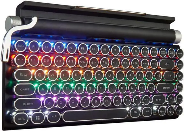 Main image of 83-Key Retro Mechanical Keyboard - Wireless Bluetooth, Gaming, Anti-Ghosting Blue Switch (Black)