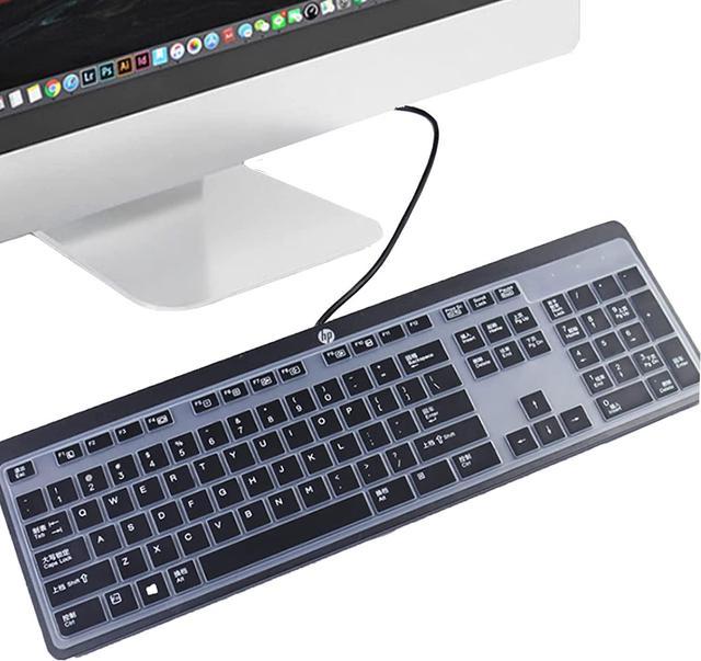 Keyboard Cover for HP USB Wired Slim Business Keyboard 803181-001 KU-1469  SK-2120 KBAR211 T4E63AT, HP EliteOne 800 G4 All-in-One Keyboard Protector  Skin, Black Keyboards