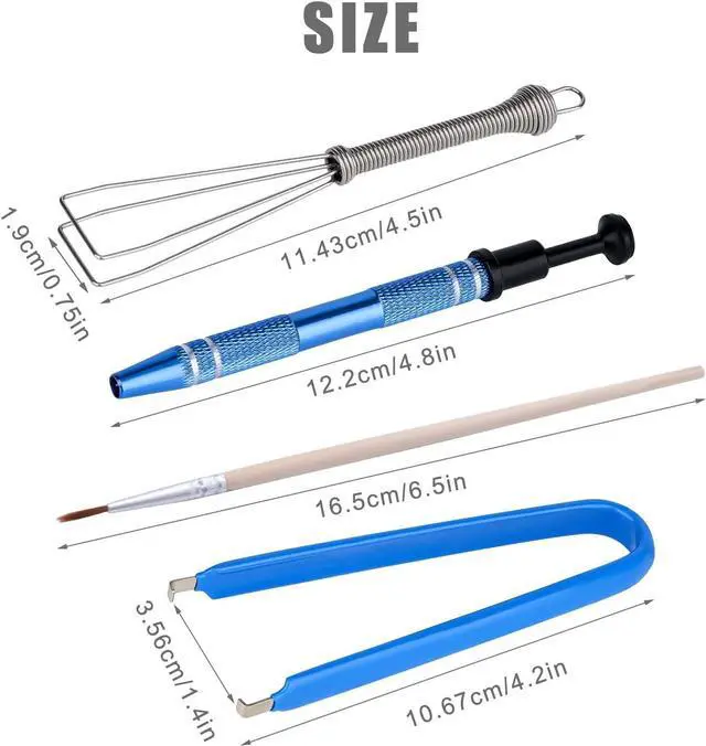 Alt view image 2 of 7 - SAVITA Mechanical Keyboard Switch Puller Set, Keycap Remover Kit Keyboard Cleaner Tool Including Keycap Puller, Switch Clamp, Stem Holder, Lube Pen-Easy to Pull (Blue, Yellow)