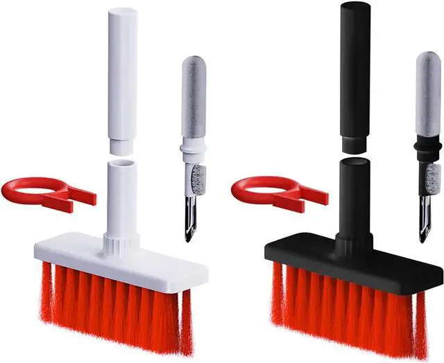 Main image of 2 Pack Multi-Function 5 in 1 Keyboard Brush Cleaner Kit Bluebooth Earphone Soft Brush Cleaning Tools Computer Keycap Puller Dust Remover Keyboard Brushes for Cleaning PC Laptop Airpods Pro Earbud