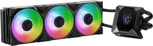 Alt view image 3 of 5 - MSI MPG CoreLiquid K360 V2 AIO RGB CPU Liquid Cooler - LCD Cap Design - 360mm Radiator - Triple 120mm RGB PWN Fans.