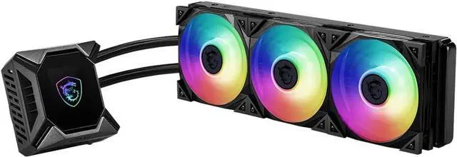 Alt view image 4 of 5 - MSI MPG CoreLiquid K360 V2 AIO RGB CPU Liquid Cooler - LCD Cap Design - 360mm Radiator - Triple 120mm RGB PWN Fans.