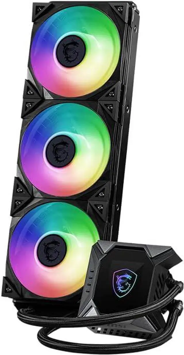 Alt view image 5 of 5 - MSI MPG CoreLiquid K360 V2 AIO RGB CPU Liquid Cooler - LCD Cap Design - 360mm Radiator - Triple 120mm RGB PWN Fans.
