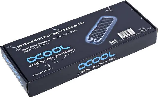 Alt view image 5 of 5 - Alphacool 14157 NexXxoS ST30 Full Copper 240mm Radiator Water Cooling Radiators