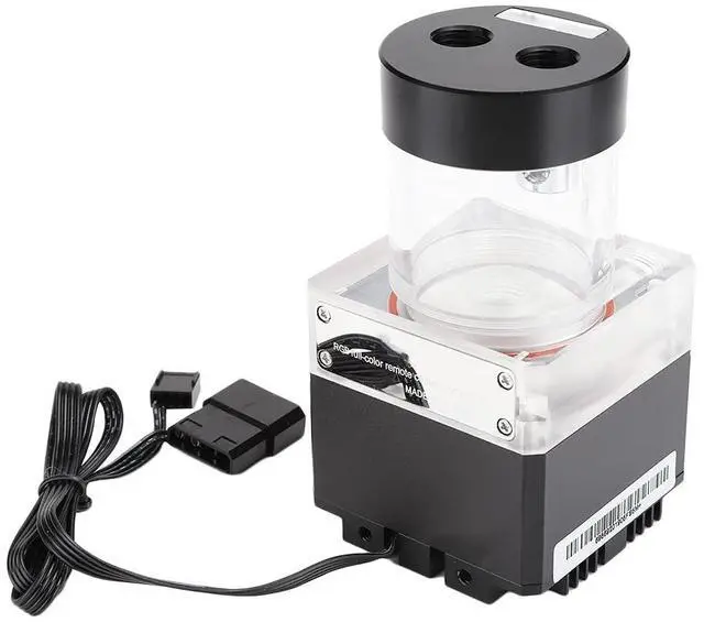 Main image of Computer WaterCooled Silent Pump with 800L/H Rate and 4 Meters Head for Efficient Heat Dissipation, for PC Water Cooling Enthusiasts, Aluminum Anode + PMMA + POM, Black/Silver (Black)