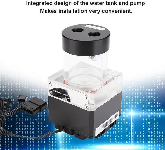 Alt view image 3 of 7 - Computer WaterCooled Silent Pump with 800L/H Rate and 4 Meters Head for Efficient Heat Dissipation, for PC Water Cooling Enthusiasts, Aluminum Anode + PMMA + POM, Black/Silver (Black)