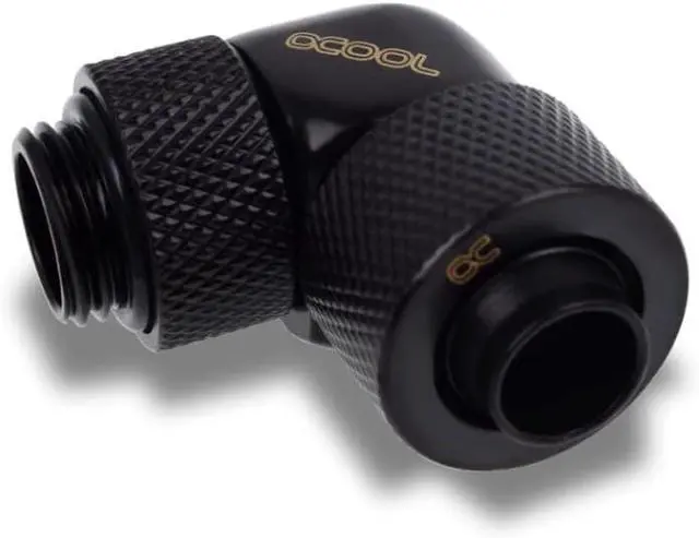 Alt view image 2 of 4 - Alphacool Eiszapfen 13/10mm Compression Fitting, 90 Degree Rotary, Deep Black, 4-Pack