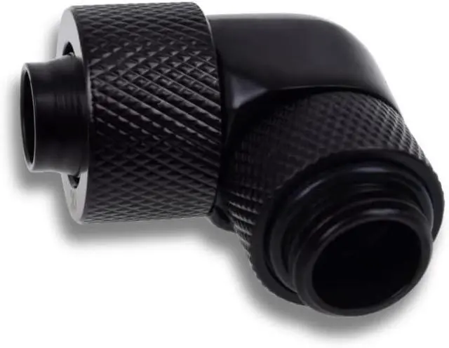 Alt view image 3 of 4 - Alphacool Eiszapfen 13/10mm Compression Fitting, 90 Degree Rotary, Deep Black, 4-Pack