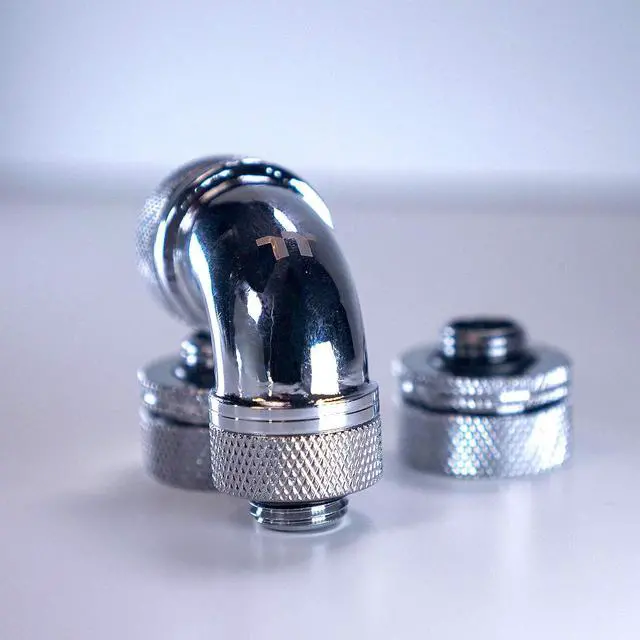Alt view image 3 of 4 - Thermaltake Pacific DIY 16mm OD PETG Compression Fitting Kit Chrome - CL-W260-CU00SL-A