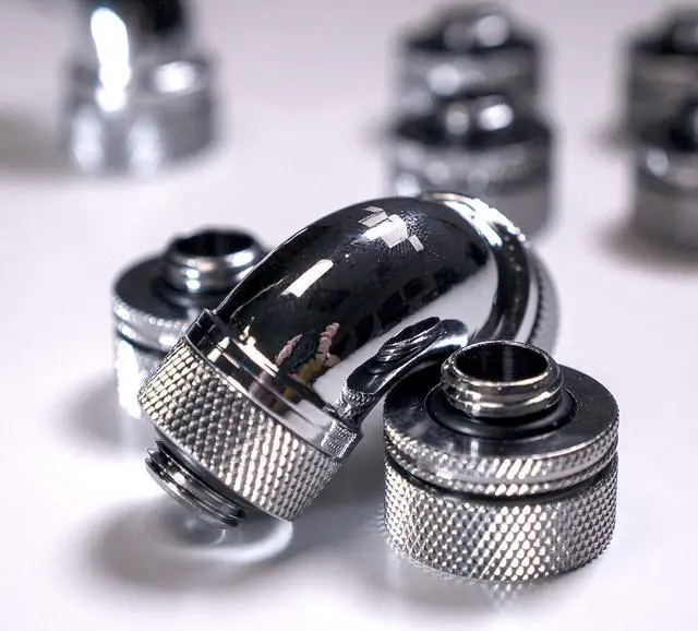Alt view image 4 of 4 - Thermaltake Pacific DIY 16mm OD PETG Compression Fitting Kit Chrome - CL-W260-CU00SL-A