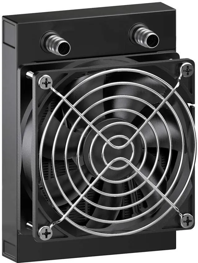 Main image of Clyxgs Water Cooling Radiator, 8 Pipe Aluminum Heat Exchanger Radiator with Fan for PC CPU Computer Water Cool System DC12V 80mm Black