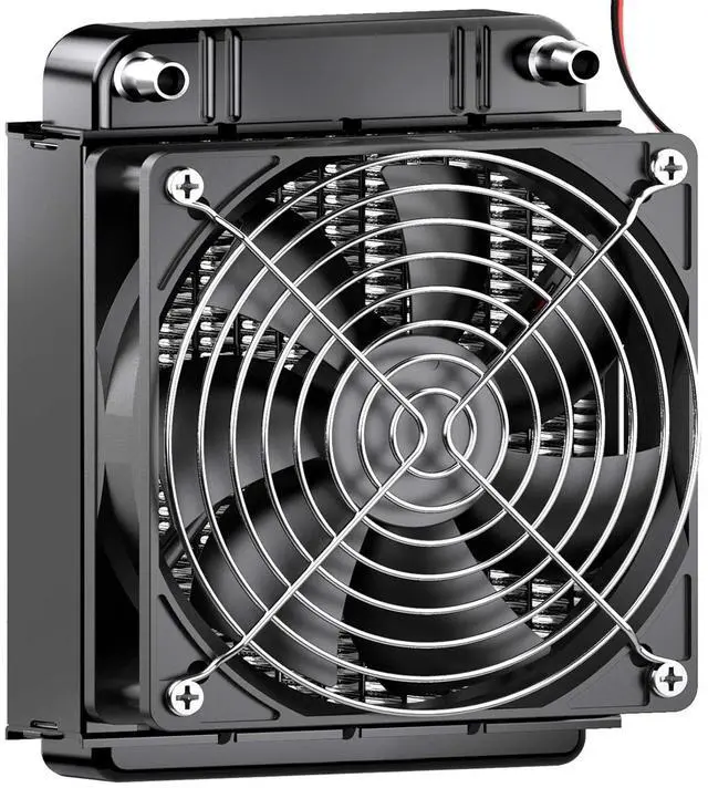 Main image of Clyxgs Water Cooling Radiator, 8 Pipe Aluminum Heat Exchanger Radiator with Fan for PC CPU Computer Water Cool System DC12V 80mm Black