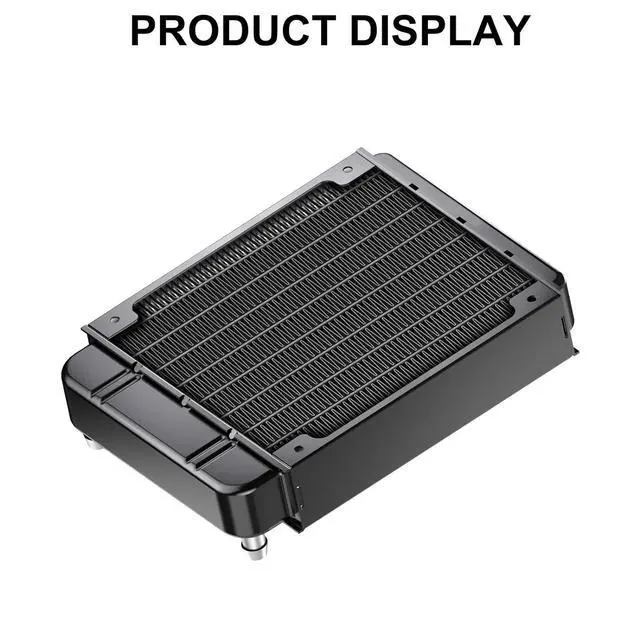Alt view image 5 of 7 - Clyxgs Water Cooling Radiator, 8 Pipe Aluminum Heat Exchanger Radiator with Fan for PC CPU Computer Water Cool System DC12V 80mm Black