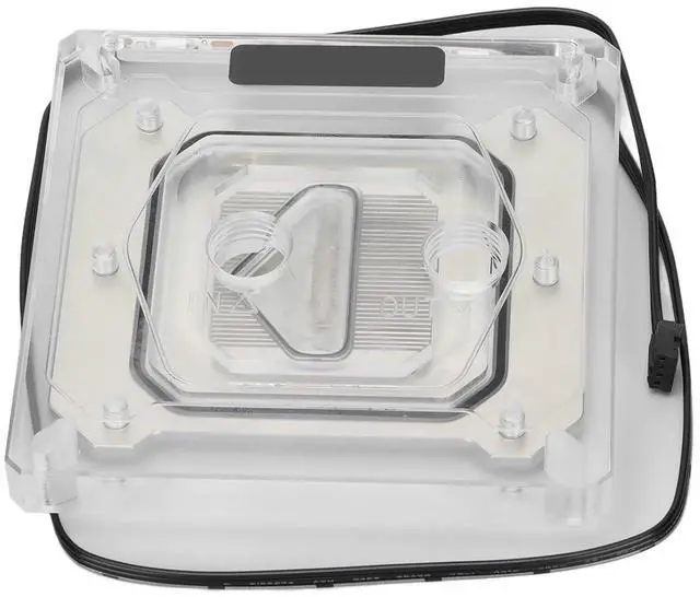 Alt view image 4 of 7 - Performance CPU Water Block with RGB Backlight, Efficient Heat Dissipation for Intel and AMD CPUs, Acrylic and Brass, Simple