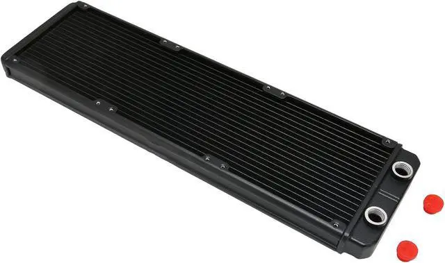 Alt view image 3 of 7 - EBTOOLS Water Cooling Radiator, G1/4 Threaded 18 Row Tube DIY Liquid CPU Cooling System, 27mm High Density Fins Copper Tube Radiator, for Computer CPU
