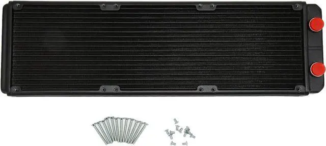 Alt view image 6 of 7 - EBTOOLS Water Cooling Radiator, G1/4 Threaded 18 Row Tube DIY Liquid CPU Cooling System, 27mm High Density Fins Copper Tube Radiator, for Computer CPU