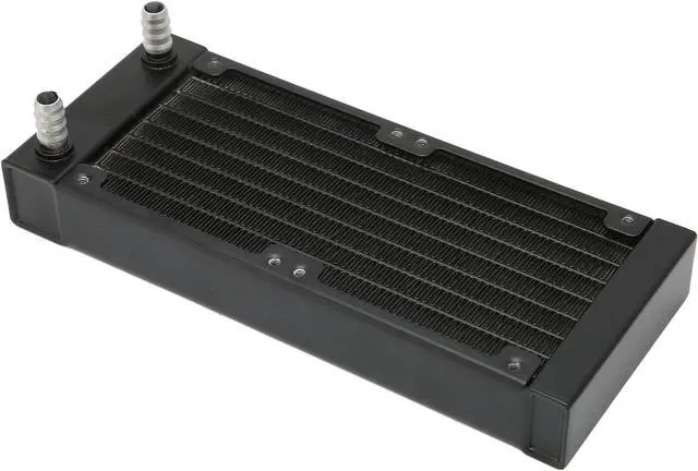 Alt view image 4 of 6 - Aluminum Water Cooling Radiator 8 Pipes 9.5mm Faucet Dual Fans Heat Exchanger Screws Computer Printer