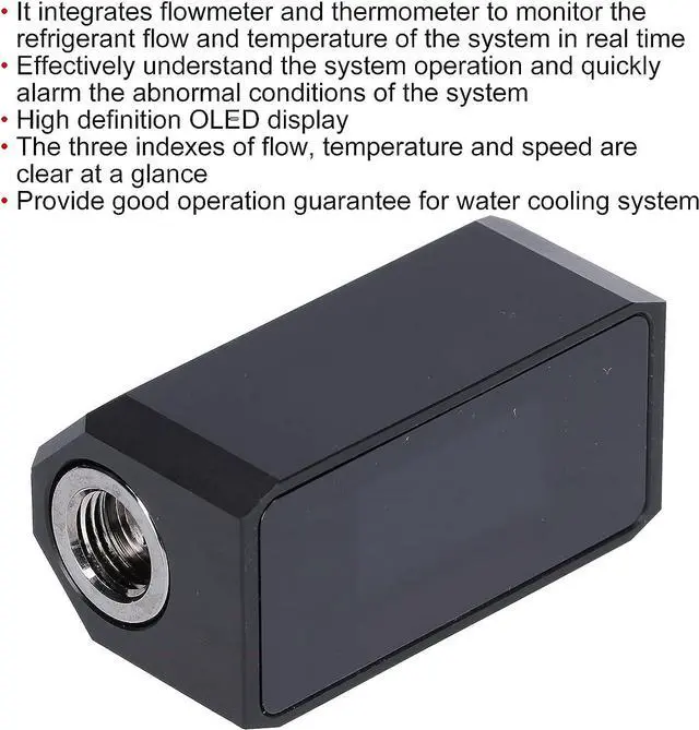 Alt view image 6 of 7 - Water Cooling Pump Pc Coolant 9×8×5 Water Cooling System Alarm Digital Display Flowmeter Thermometer Meter 3 in Pc Temperature Display Pc Coolant Pc Water Cooling