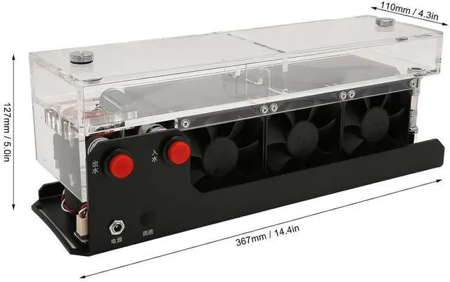 Alt view image 7 of 7 - FLEXMAN Water Cooling Pump, G1/4 Threaded Port 12V 5A 25W 1200ML Water Capacity, 4000RPM Fans Water Cooling Pump for Industry Computer