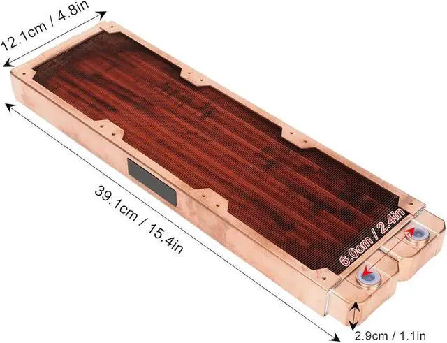 Alt view image 6 of 7 - Copper Radiator Fast Heat Dissipation Slim Laptop Water Cooling Row for 12cm Fan Installation