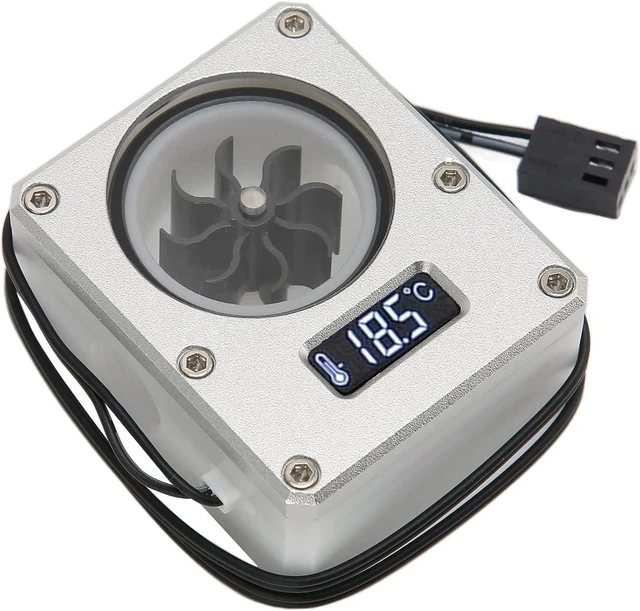 Alt view image 3 of 7 - PC Meter, Computer Meter with LCD Di, G1/4 Thread Indicator, 3pin Interface for PC System, LIC Proof (Silver)