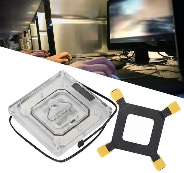Alt view image 7 of 7 - Performance CPU Water Block with RGB Backlight, Efficient Heat Dissipation for Intel and AMD CPUs, Acrylic and Brass, Simple