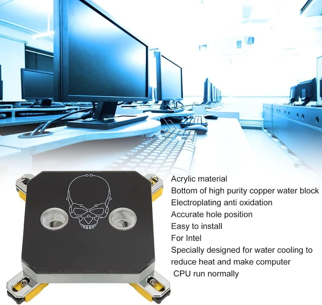 Alt view image 3 of 7 - CPU Water Block G1/4 Thread, Copper and Acrylic Material, Electroplating Anti Oxidation, Accurate Hole Positions, Sturdy CPU Cooling Block for Computer Water Cooling System