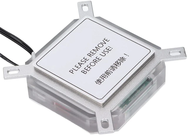 Alt view image 5 of 7 - Computer CPU Water Cooling Block Brass Copper Acrylic RGB Lighting Temperature Display for Intuitive Monitoring 115X/2011/2066 (Silver)
