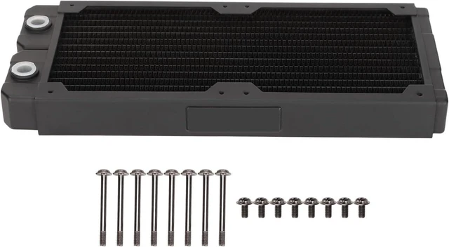 Alt view image 6 of 7 - Sanpyl Water Cooling Radiator Red Copper Brass Steel G1 / 4 Thread 14 Pipes for Fast Heat Dissipation