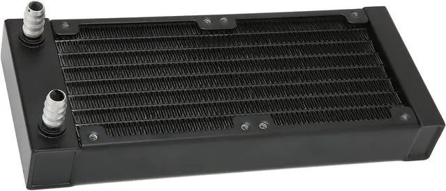 Alt view image 5 of 6 - Aluminum Water Cooling Radiator 8 Pipes 9.5mm Faucet Dual Fans Heat Exchanger Screws Computer Printer