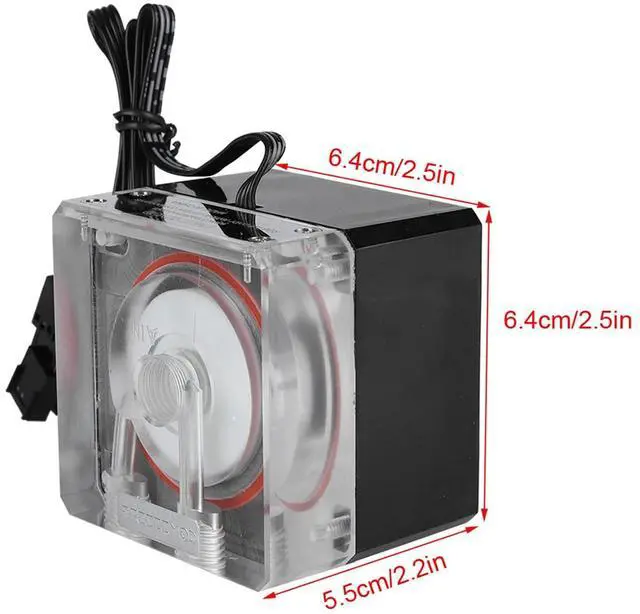 Alt view image 2 of 7 - Pc Integrated Water Cooling Pump,with Pwm Speed Control,Acrylic Abs Silent Pump Unit,G1 4 Thread D Port 4 Pin Interface for Computer Liquid Cooling Systems